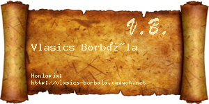 Vlasics Borbála névjegykártya